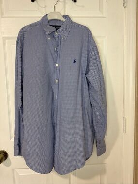 Ralph Lauren Light Blue Micro Gingham Button-Down Shirt